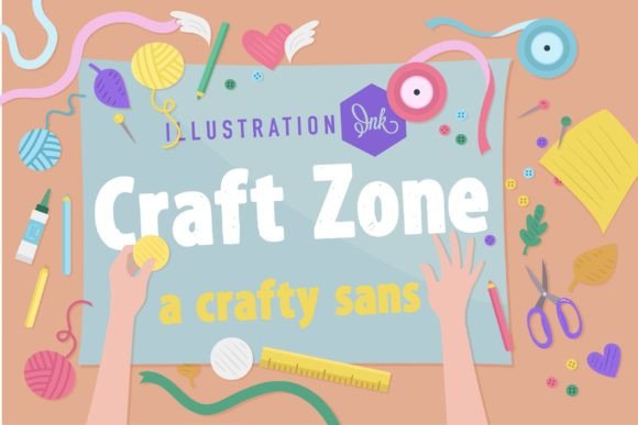 Craft Zone: A Textured Sans Serif Font for Editorial Design